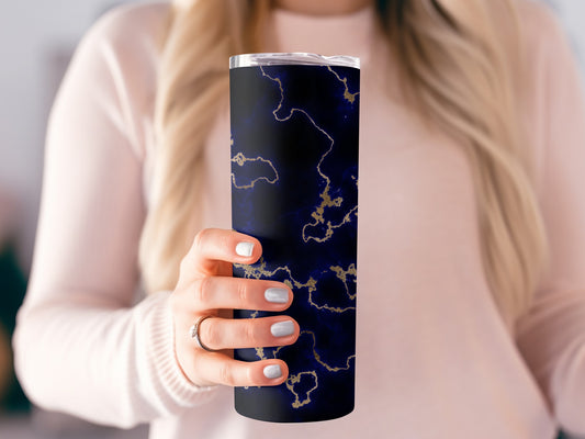 Blue and Gold Marbling Abstract Design Wonderful Tumblers