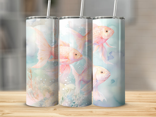 Goldfish Water Bubbles Coral Design Tumbler product type