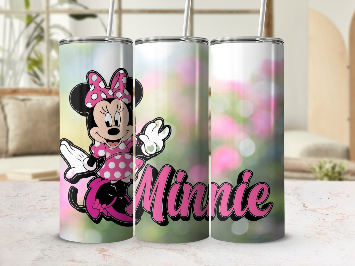 Minnie Mouse Pink Tumbler with Cute Graphic Design