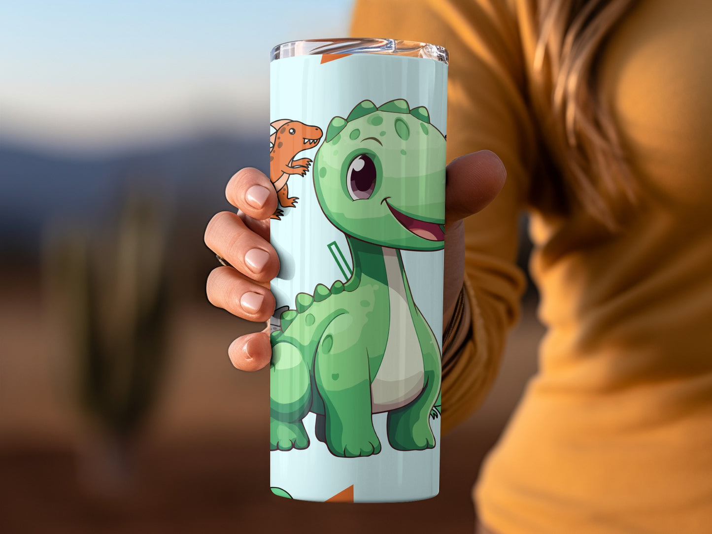 Cute Dinosaur Design Double Wall Insulated Tumbler