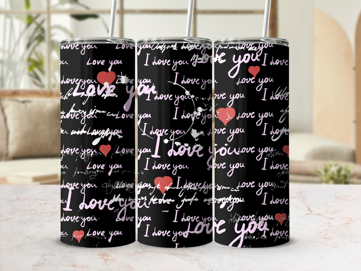 Love You Heart Themed Tumbler for Every Occasion