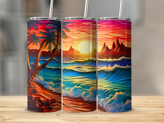 Majestic Beach Sunset Ocean Waves Palm Trees Mountains product type
Beach Sunset, Ocean Waves, Palm Trees, Tropical Scene, Vibrant Design, Colorful Art, Mountain View, Coastal Vibe, Summer Drinkware, Vacation Essential, Paradise Print, Artistic Tumbler, Scenic Landscape, Unique Gift, Aesthetic Decor, Outdoor Adventure, Nature Inspired, Seascape Horizon, Travel Accessory, Drink Holder