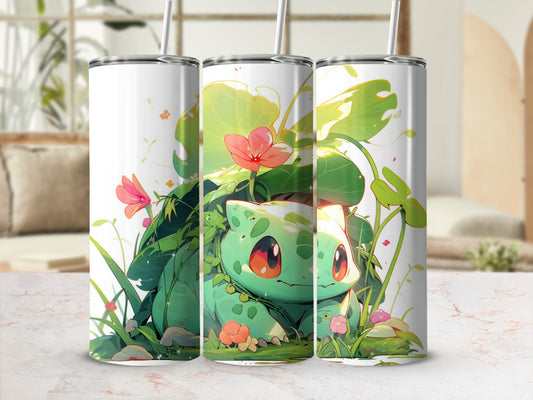 Cute Cartoon Style Green Creature Tumbler Cup