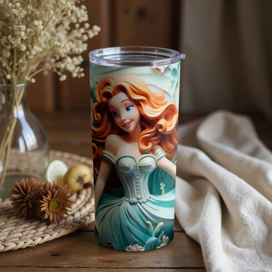 Enchanting Princess with Flowing Hair Tumbler Product