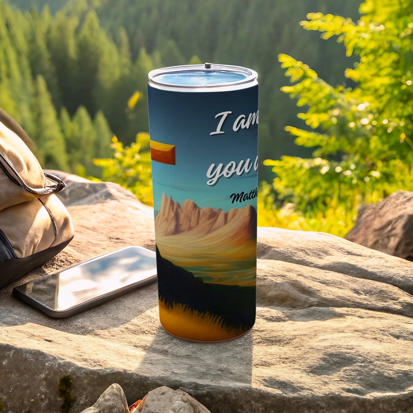 Inspirational Mountain Scene Tumbler for Outdoor Enthusiasts