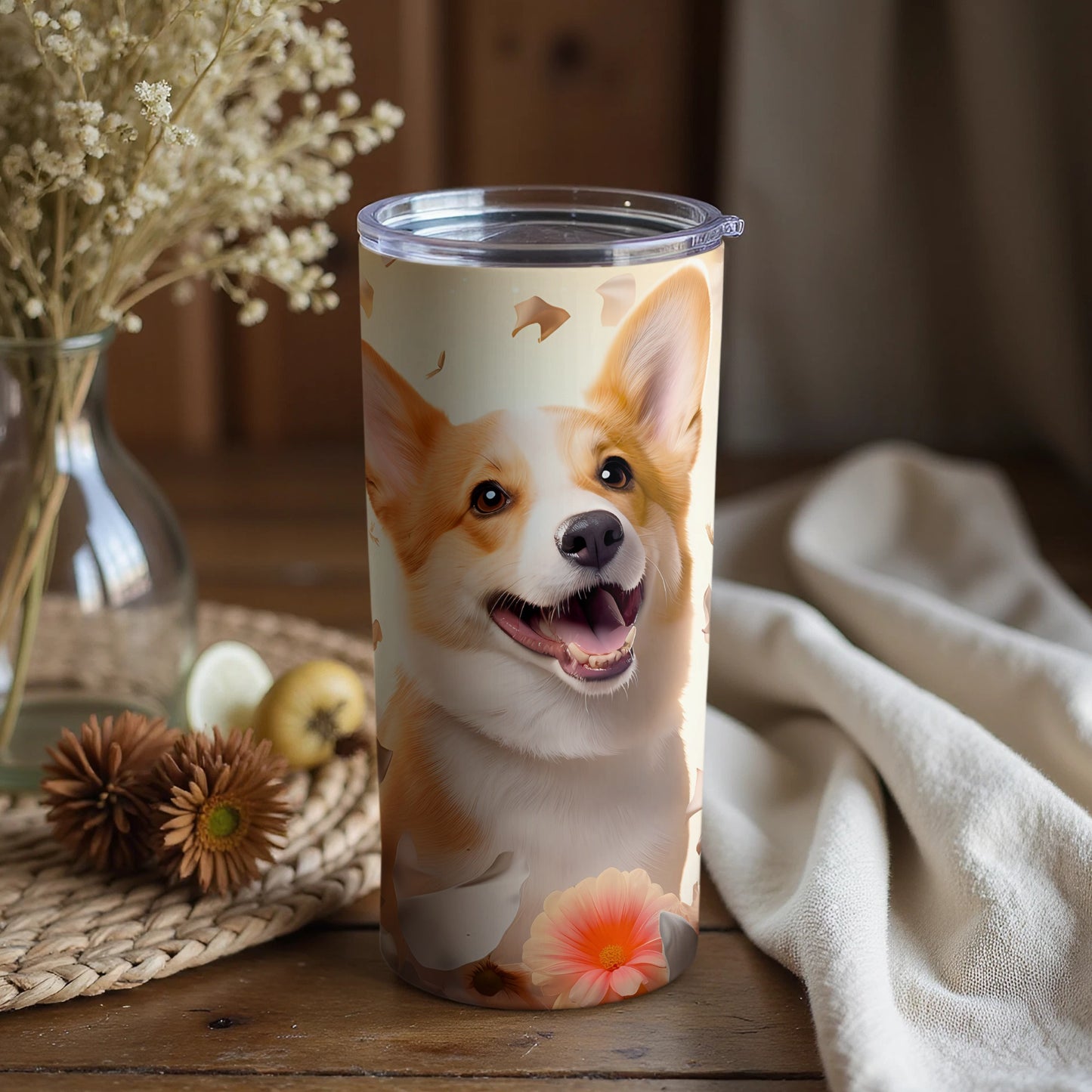 Happy Corgi Dog Design Beverage Tumbler Product Type
Corgi dog
Happy Corgi
Dog lover gift
Pet themed
Animal design
Cute Corgi
Tumbler cup
Insulated drinkware
Beverage holder
Portable mug
Travel cup
Corgi art
Dog breed
Fun design
Gift for dog mom
Gift for dog dad
Everyday use
Unique tumbler
Corgi illustration
Drink accessory