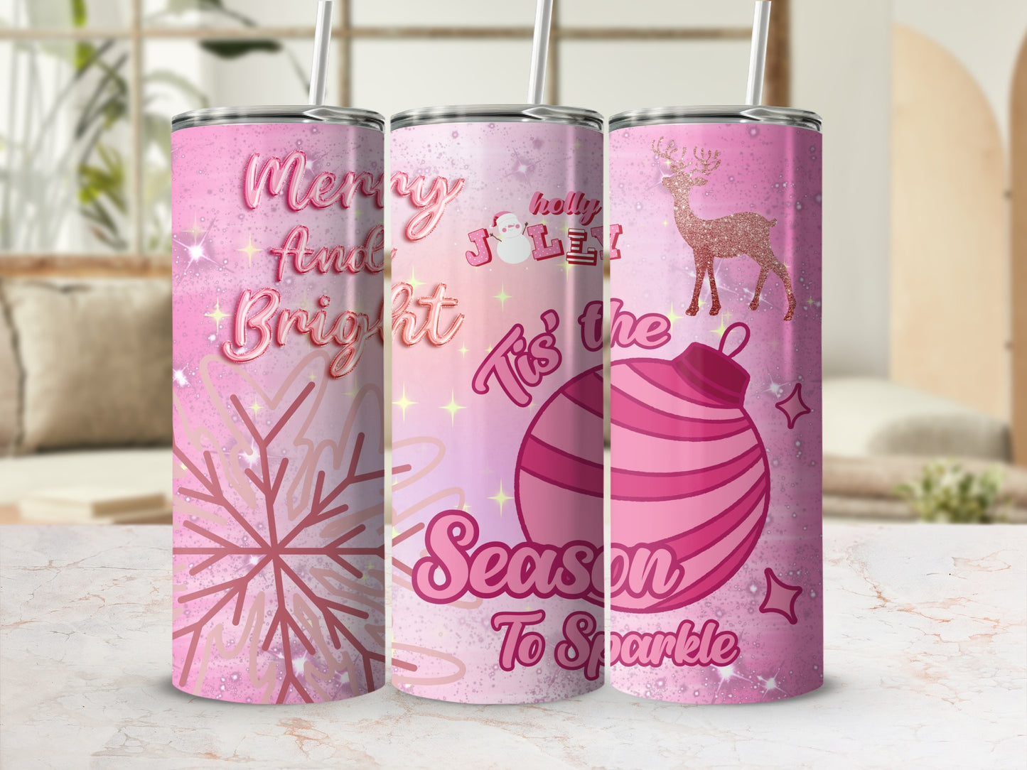 Festive Holiday Themed Tumblers for Holiday Cheer