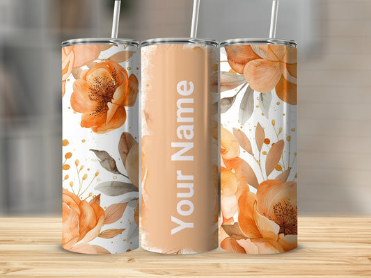 Personalized Floral Design Insulated Tumbler