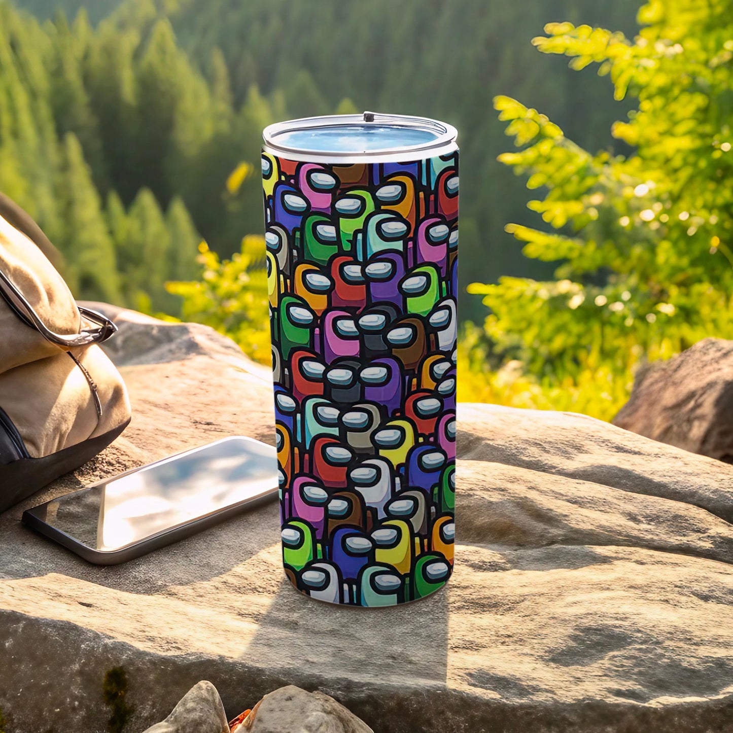 Colorful Among Us Characters Pattern Tumbler Product