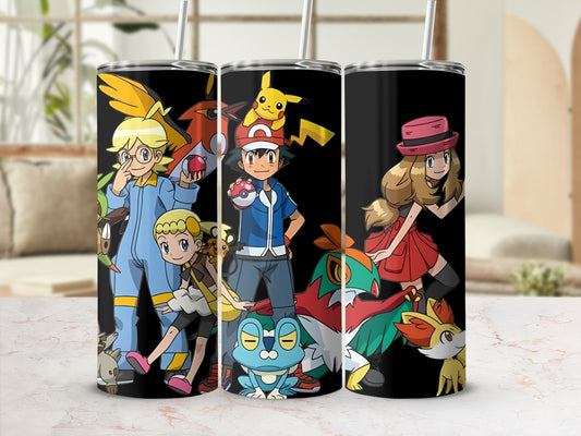 Colorful Anime Characters Design on Tumbler Cup