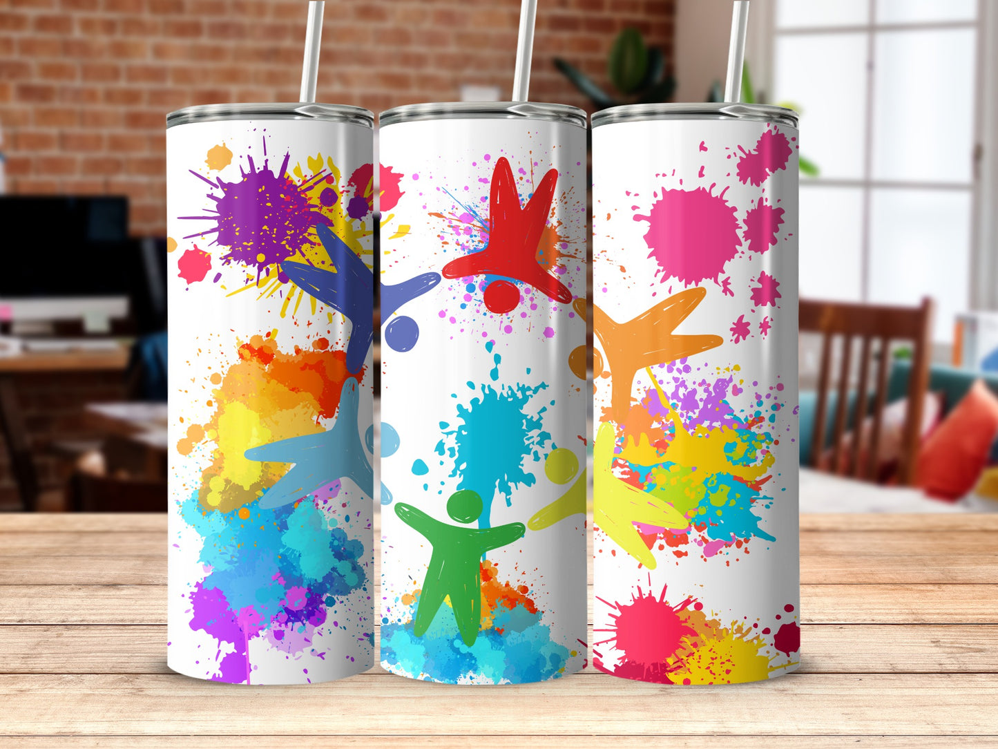 Vibrant Abstract Art Splatter Insulated Tumbler