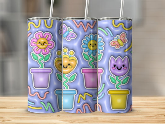 Kawaii Potted Flowers Butterflies Whimsical Garden Design product type