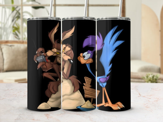 Vintage Cartoon Characters Black Tumbler Product