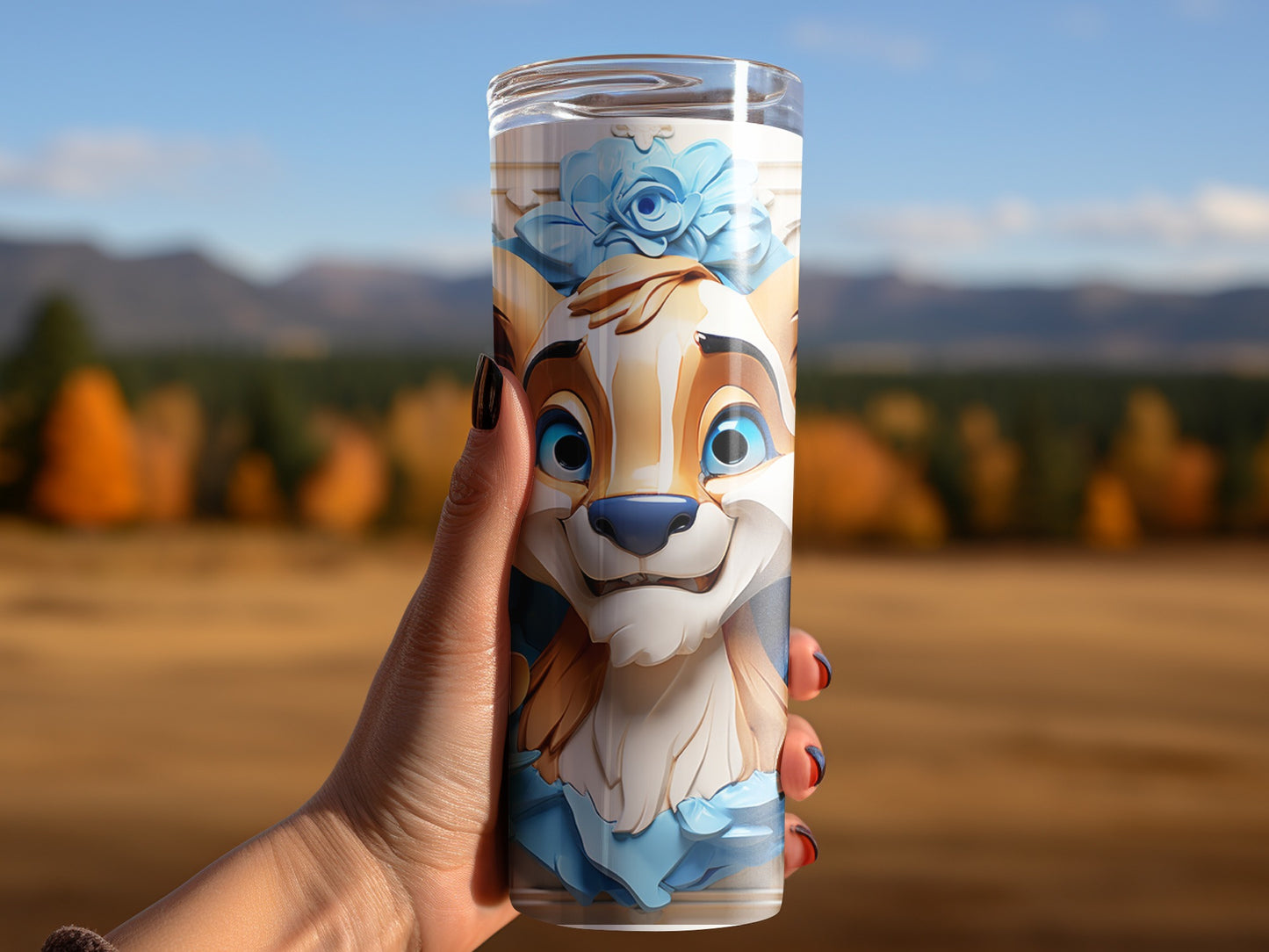Adorable Animal Themed Tall Clear Drinking Tumbler