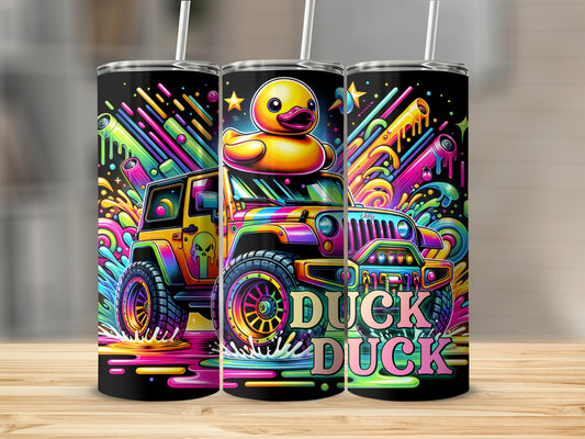 Neon Jeep Rubber Duck 'DUCK DUCK' Splatter Art product type