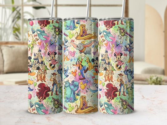 Colorful Animated Characters Design Tumbler Product