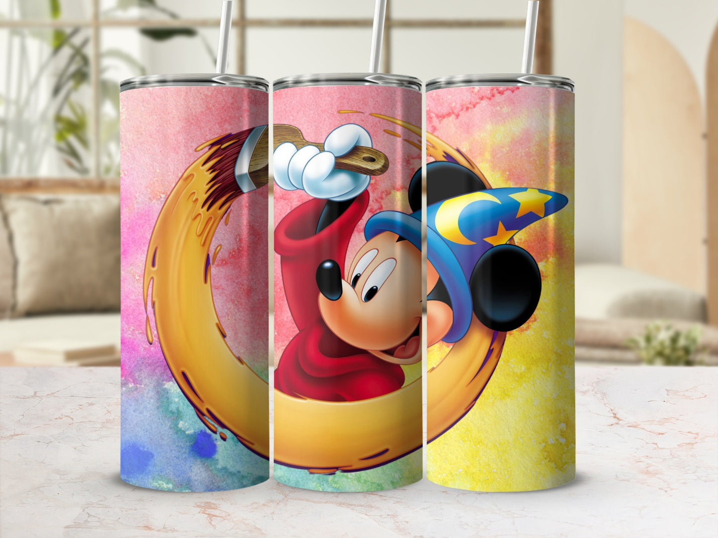 Mickey Mouse Colorful Wizard Tumbler Cup Design