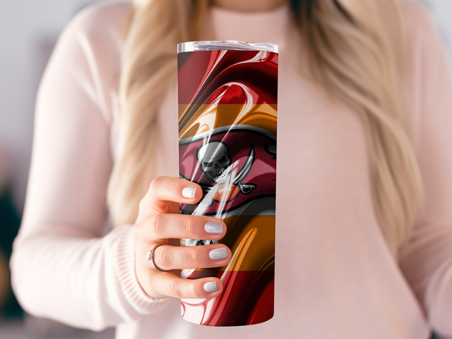 Tampa Bay Buccaneers Abstract Design on Tumblers Theme