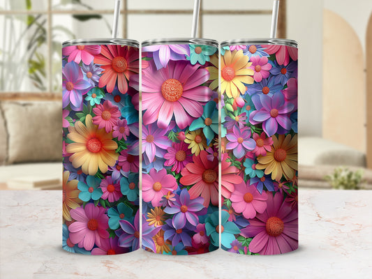 Vibrant Floral Pattern Insulated Drinkware Product
