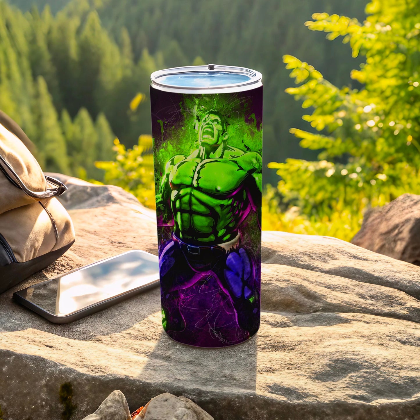 Incredible Hulk Roaring Design Vibrant Green Purple Tumbler product type