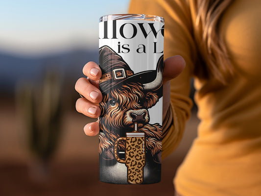 Cute Highland Cow With Leopard Print Coffee Cup Product