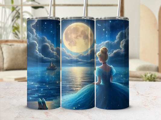 Fairy Tale Moonlit Night Scene Tumbler 20oz