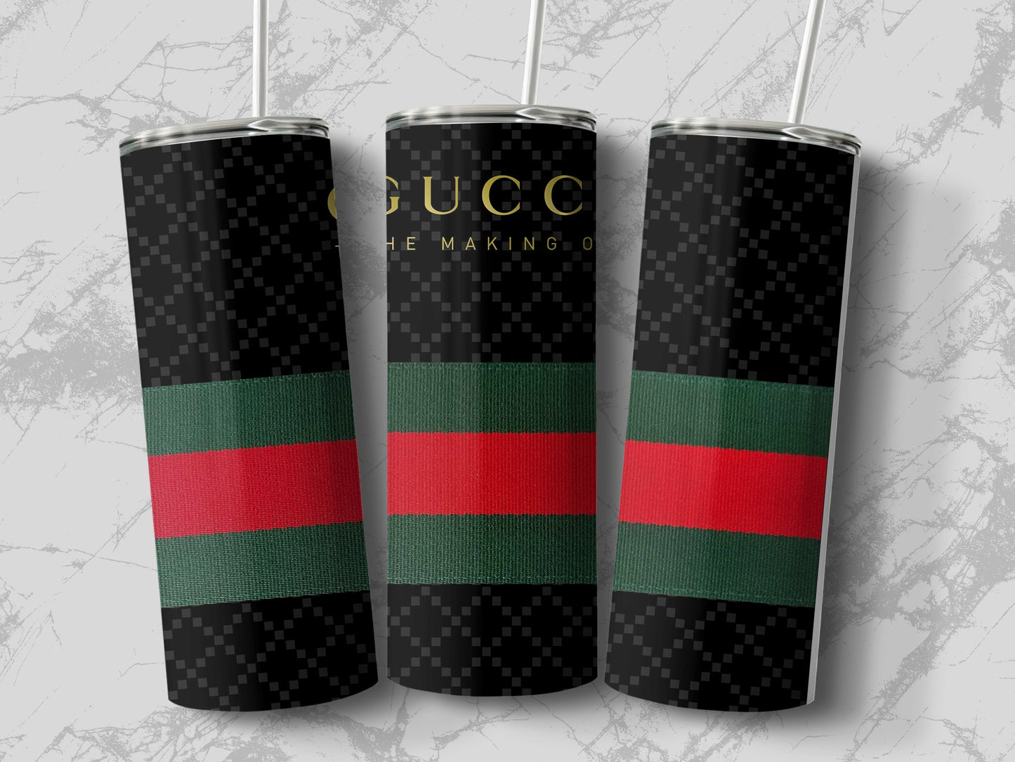 Stylish Black Red Green Pattern Print Tumbler product