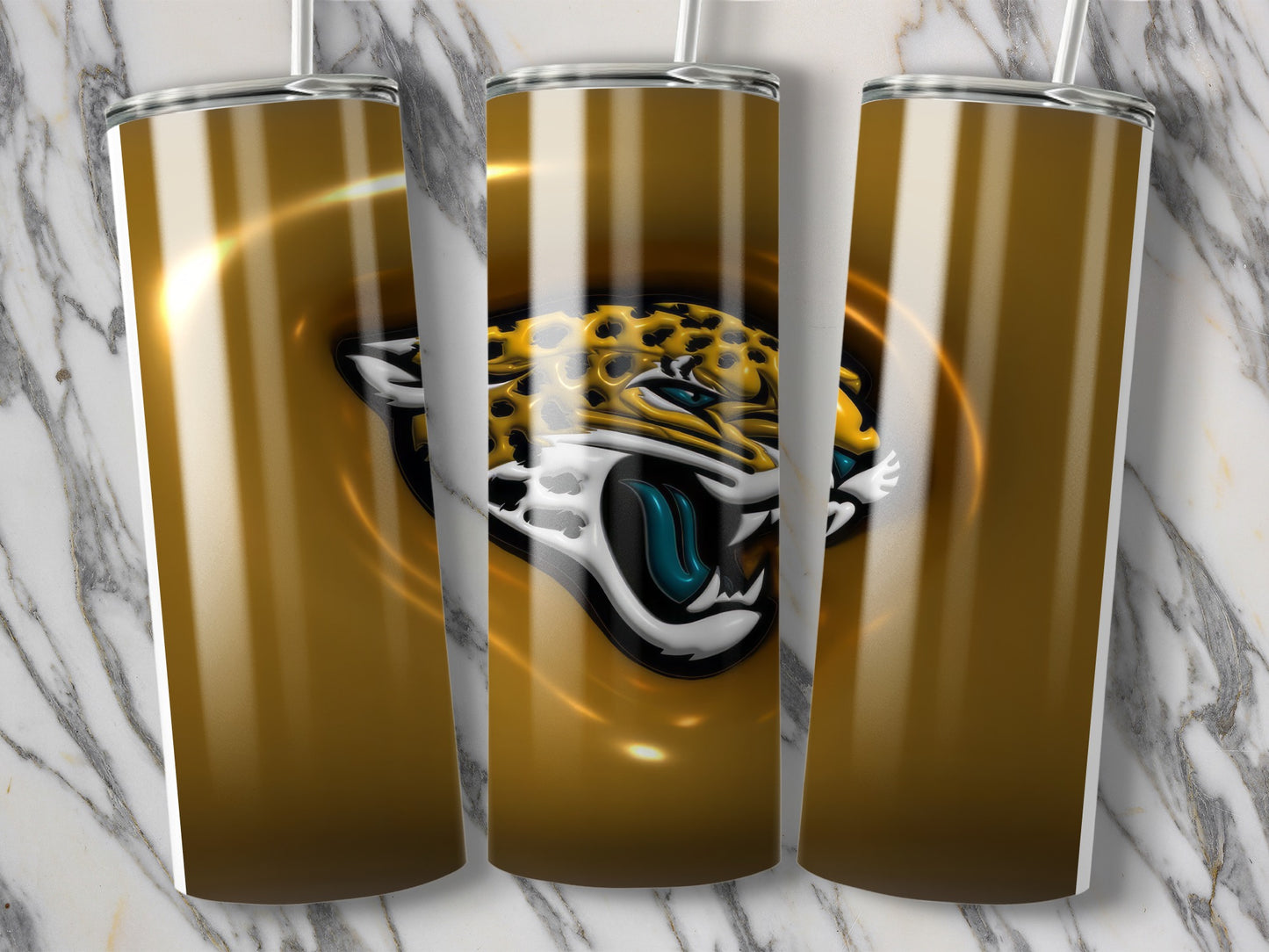 Jaguar Team Golden Background Emblem Art Inspired Tumblers