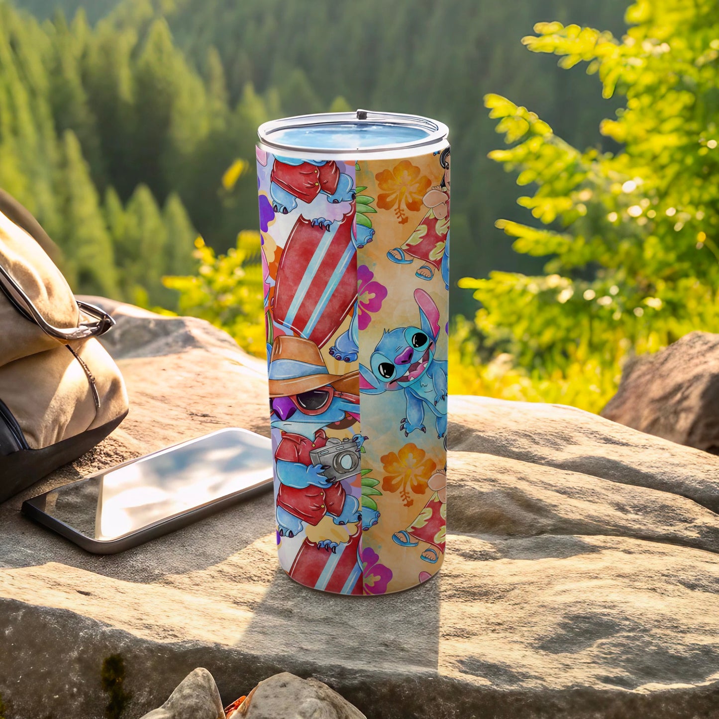 Colorful Stitch Design Travel Tumbler for Outdoor Adventures