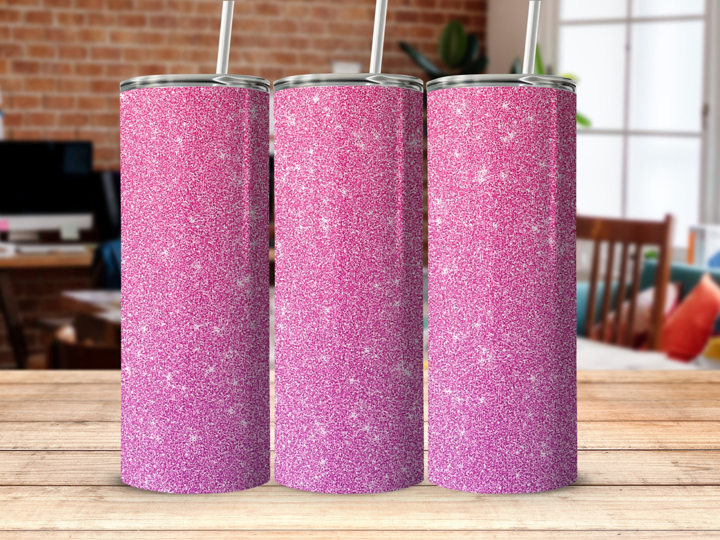 Glittery Pink Sparkling Tumblers for Daily Use