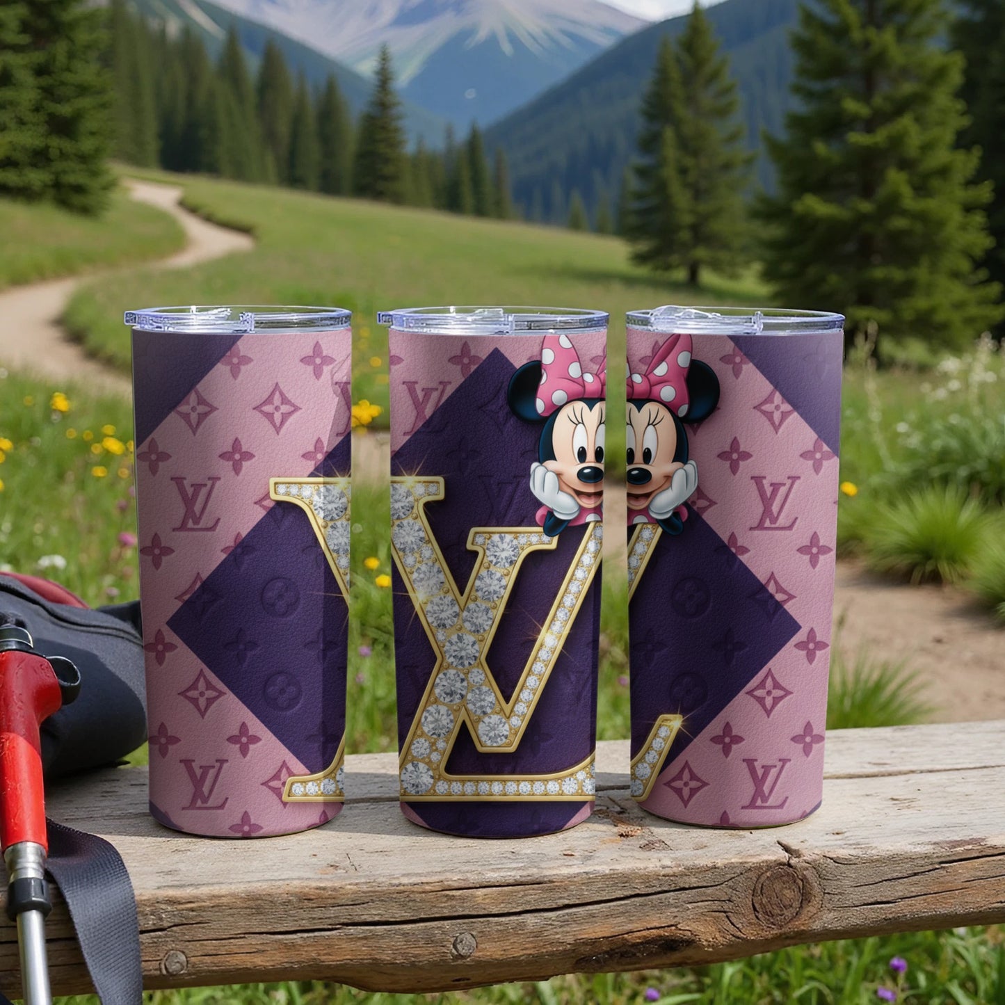 Cute Cartoon Character Purple Designer Tumbler Cup