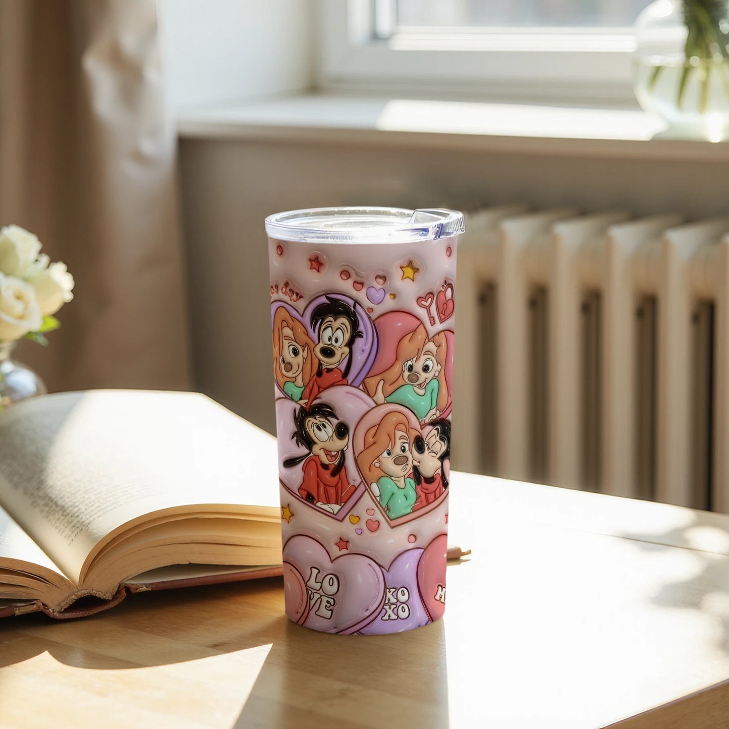 Fun and Colorful Cartoon Character Tumbler with Lid