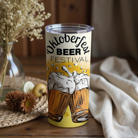 Oktoberfest Beer Festival Insulated Tumbler with Lid
