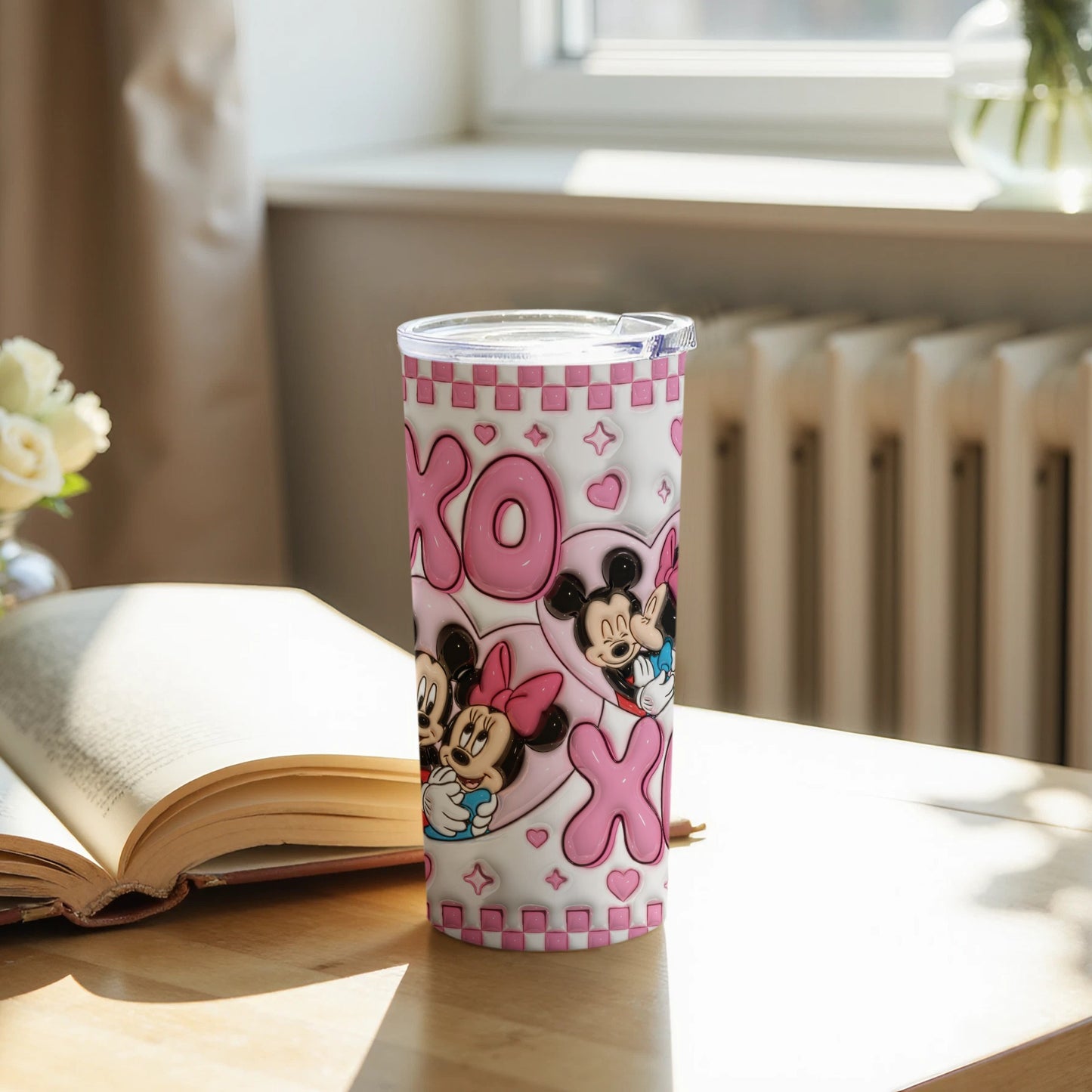 XO XO Cute Mickey and Minnie Design Tumbler Product