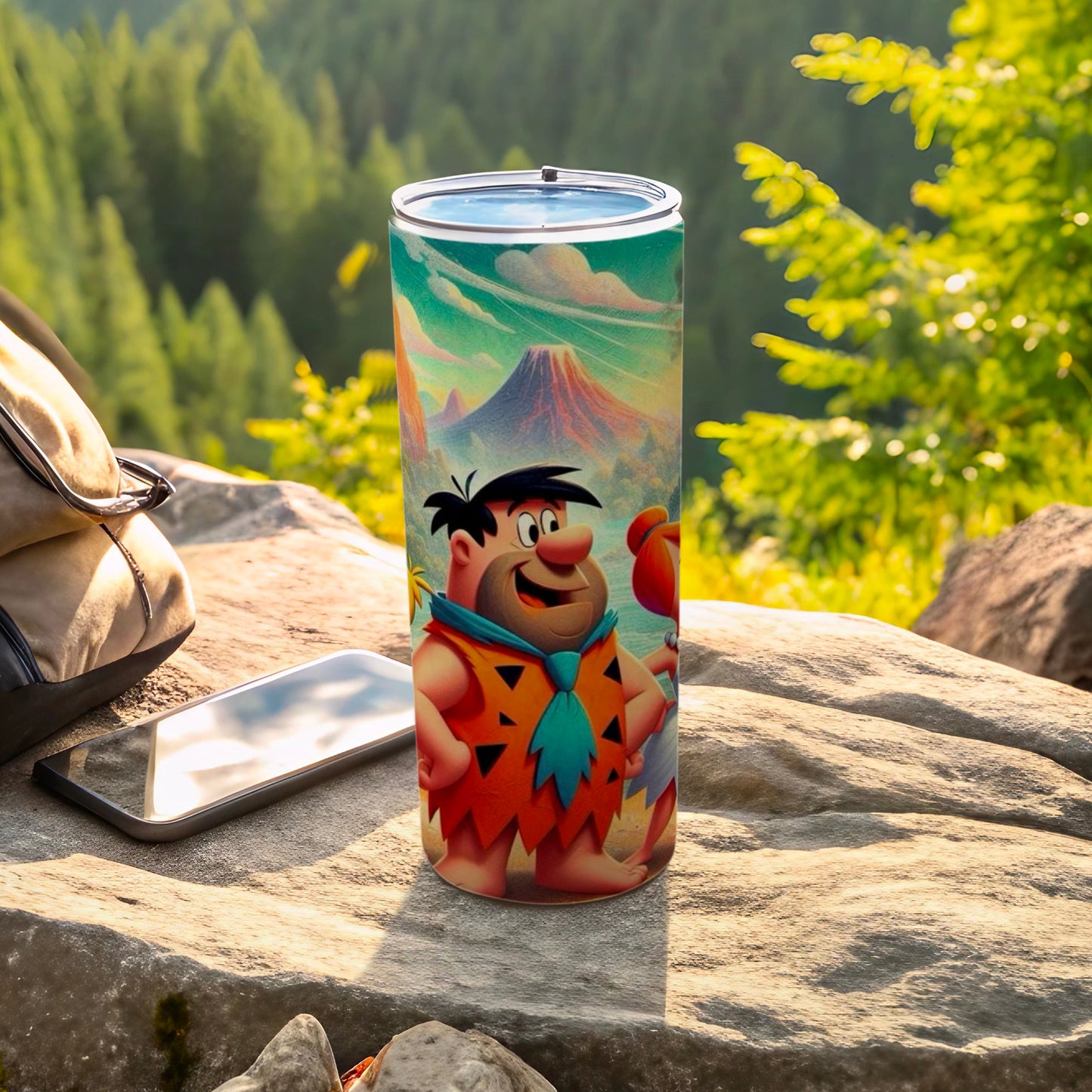 Fred Flintstone Nature Scene Tumbler for Outdoor Adventures
