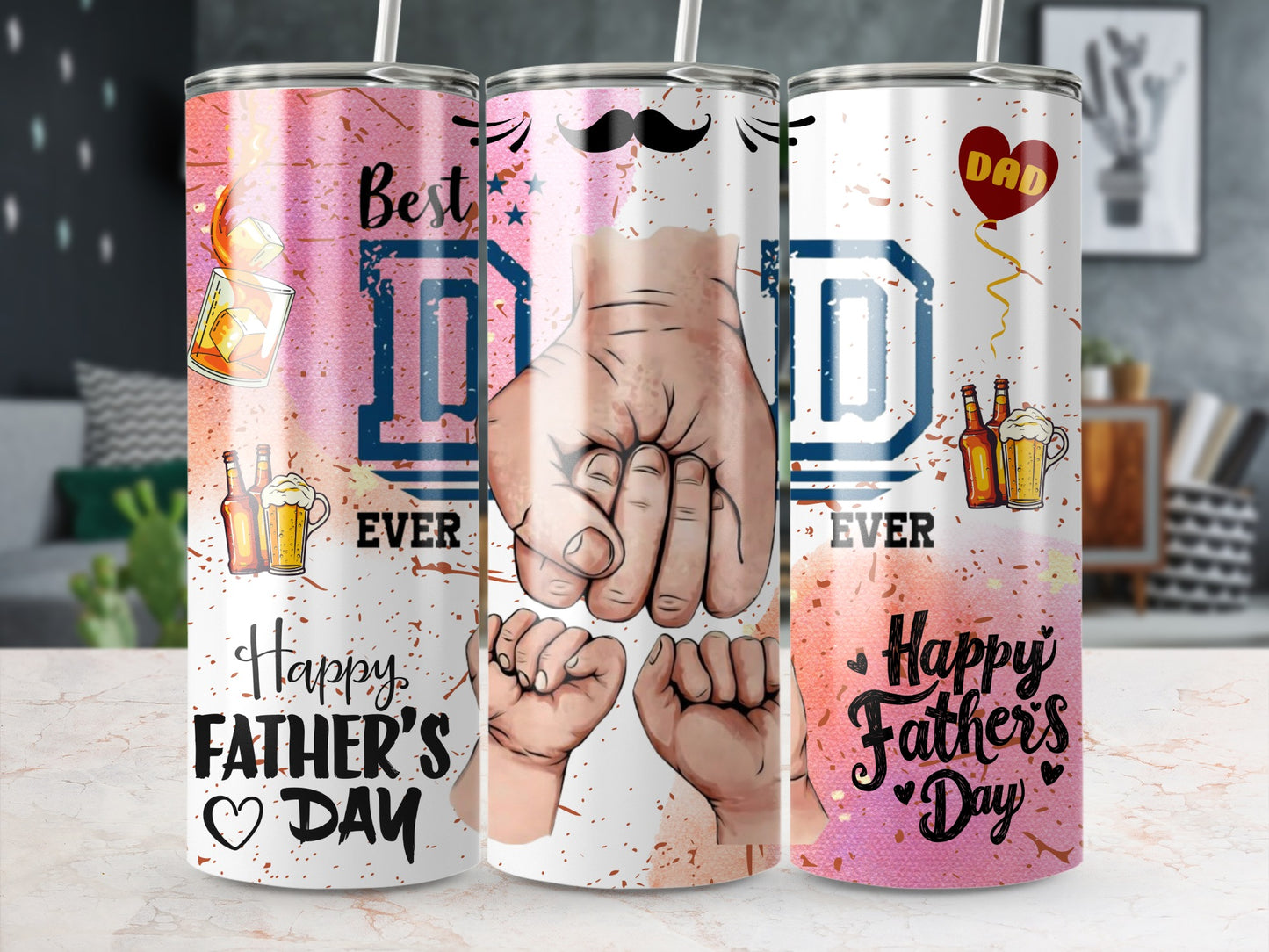 Happy Father's Day Best Dad Ever Tumbler Gift Idea