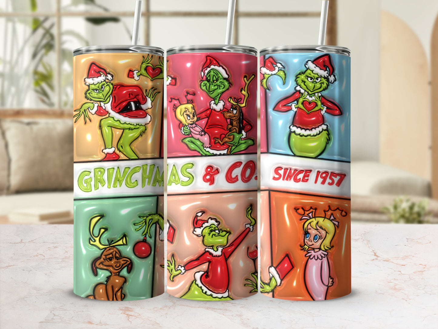 Grinchmas & Co Since 1957 Colorful Holiday Tumblers