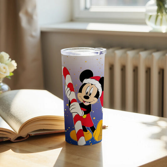 Mickey Mouse Christmas Tumbler with Candy Cane Design