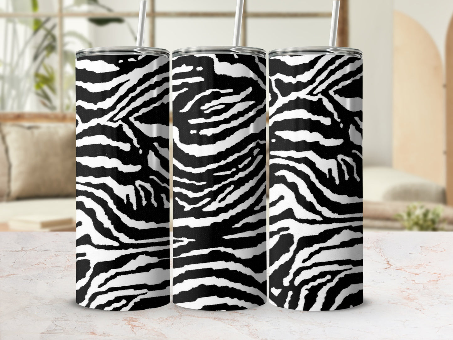 Black and White Zebra Print Tumbler product