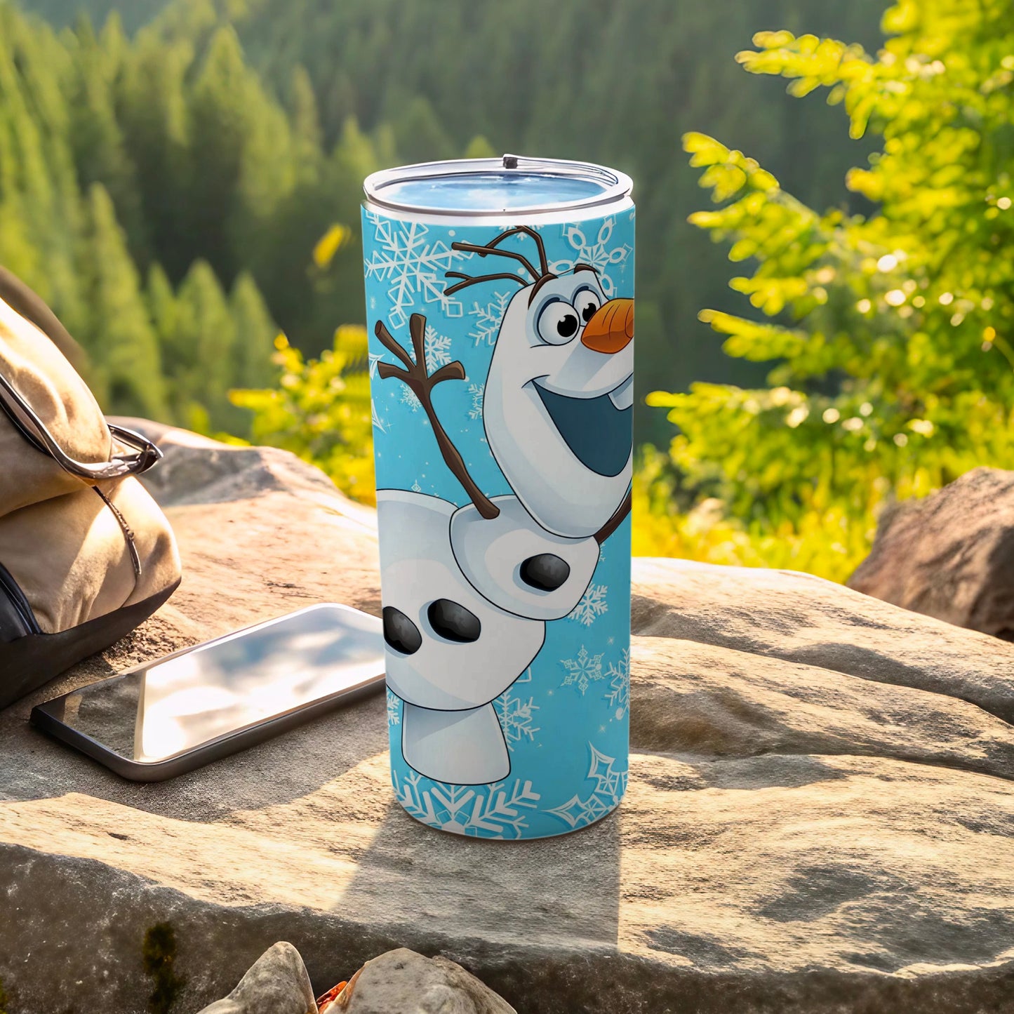 Olaf Snowman Travel Tumbler with Lid Insulated Cup
