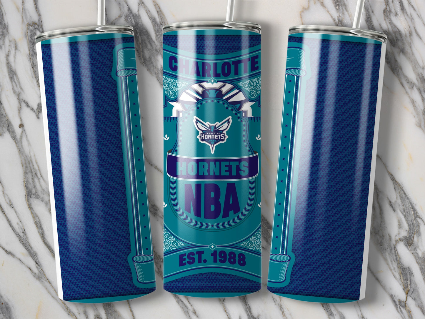 Charlotte Hornets NBA Est 1988 Vintage Design Tumbler