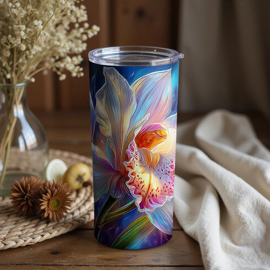 Vibrant Floral Artwork on Insulated Tumbler Product