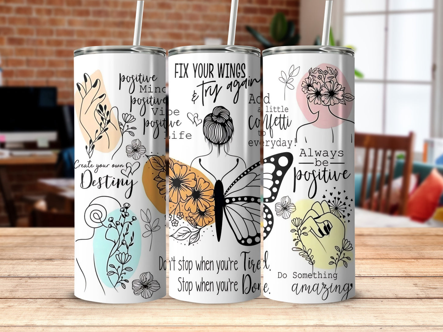 Inspirational Quotes Stainless Steel Tumbler Set