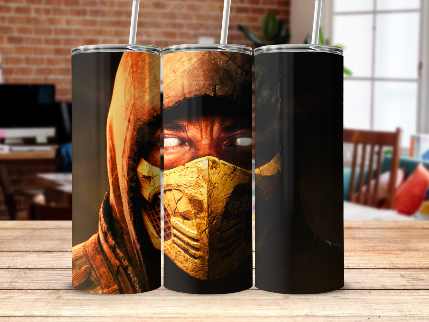 Fierce Warrior Character Tumbler with Intense Design