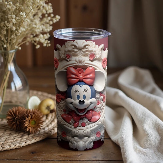 Enchanting Minnie Mouse Floral Design Tumbler