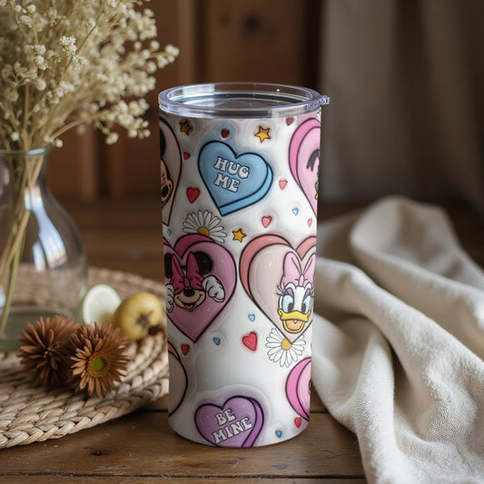 Disney Characters in Hearts Travel Tumbler Cup