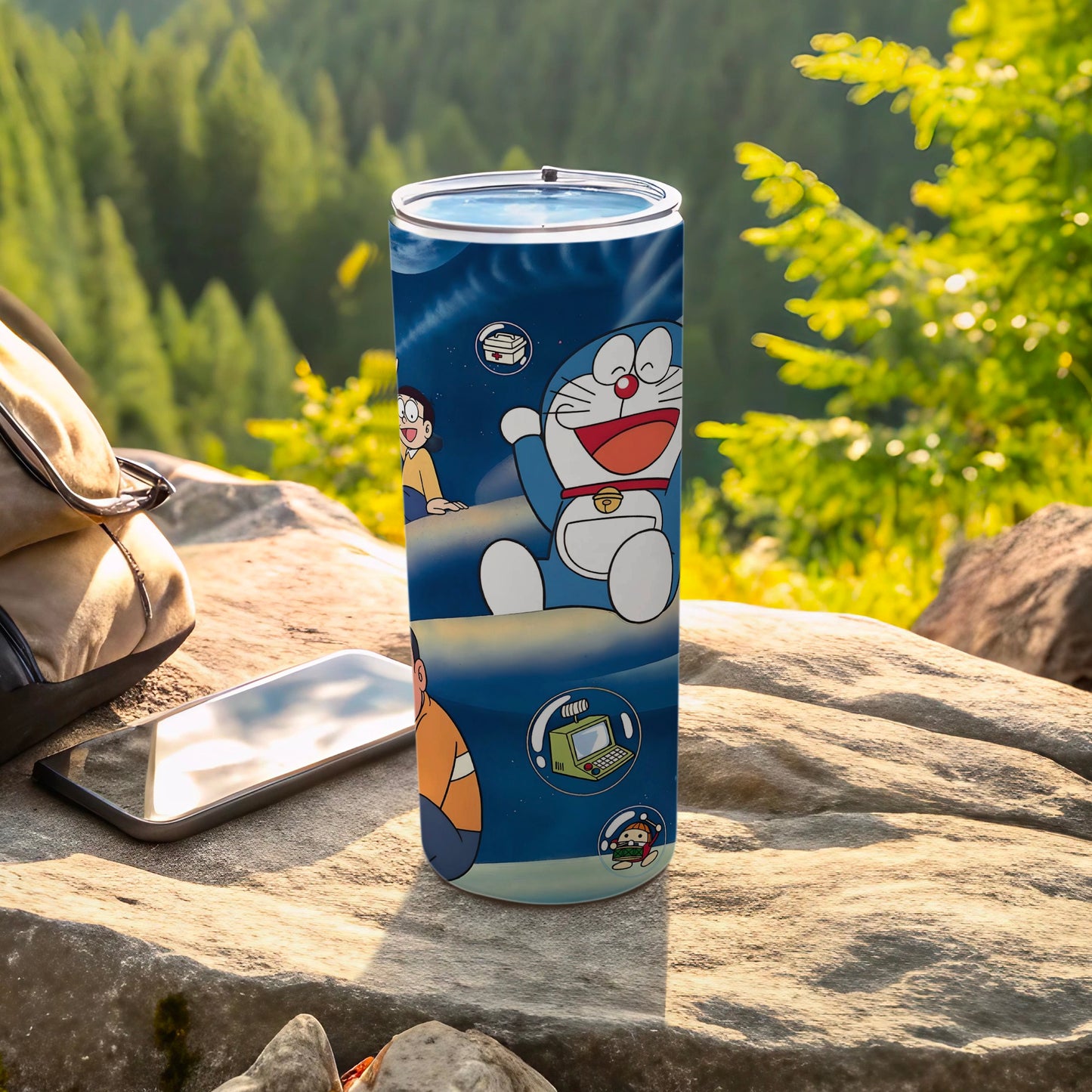 Cartoon Character Blue Tumbler Outdoor Travel Accessory
