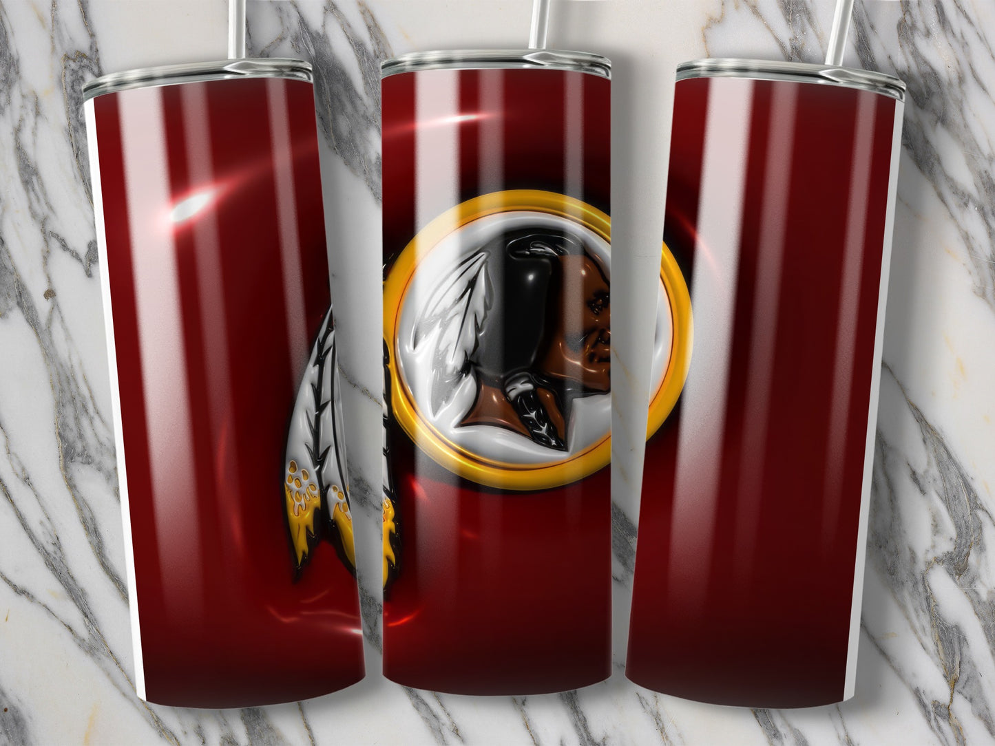Washington Football Team Logo with Feathers Art Tumblers
