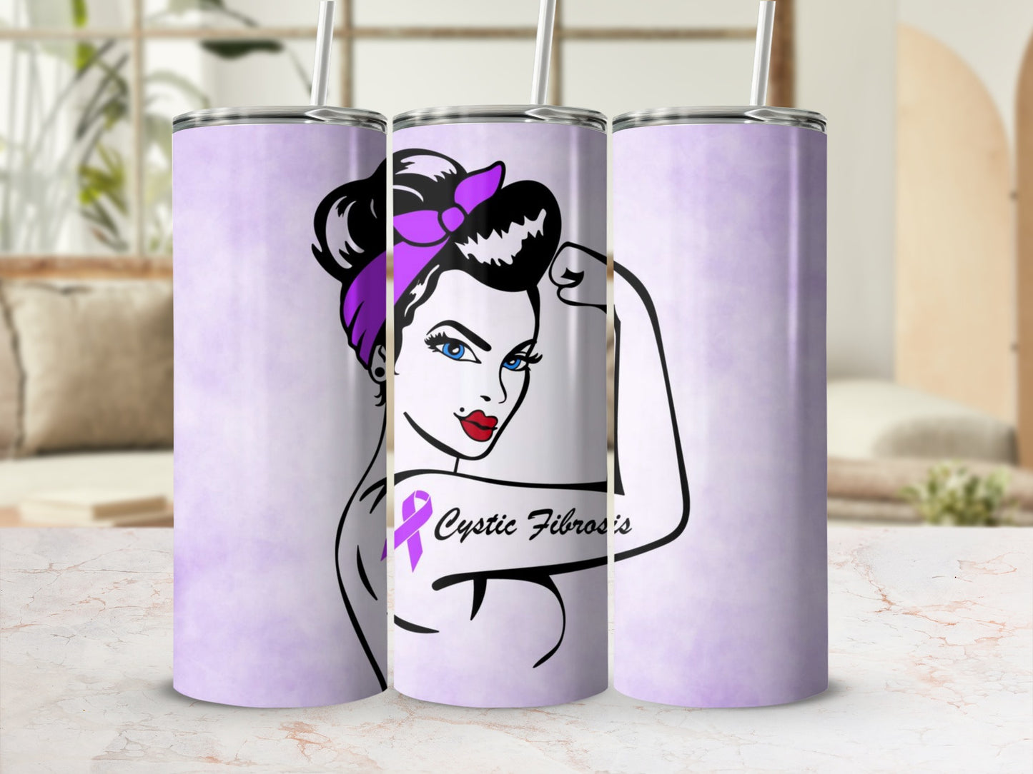 Cystic Fibrosis Awareness Purple Tumbler Cup