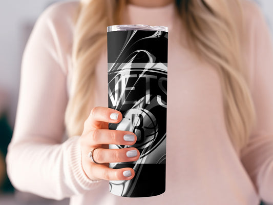Brooklyn Nets Logo Abstract Design Unique Tumblers